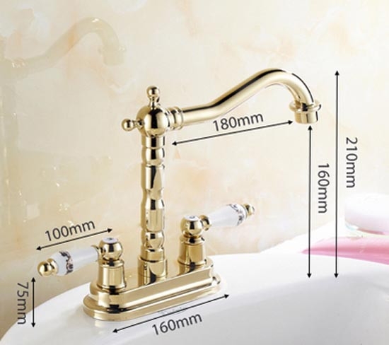 BILBAO Gold DOUBLE CERAMIC HANDLE MIXER FAUCET