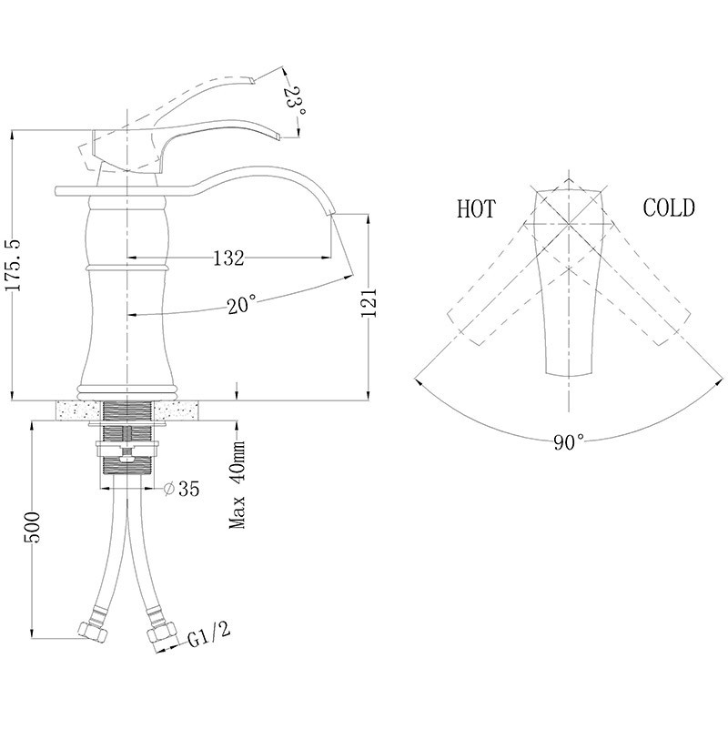 dimensions-bathroom-waterfall-basin-mixer-sink-tap